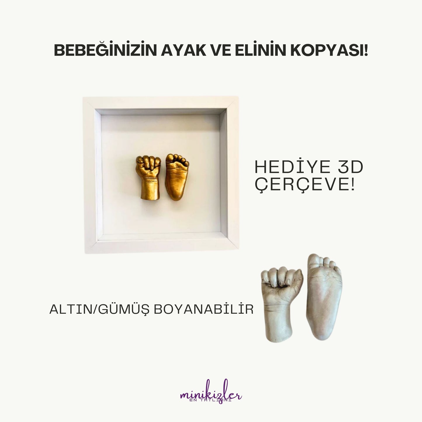 Minikİzler™ Bebek El & Ayak Alçı Hatıra Kiti